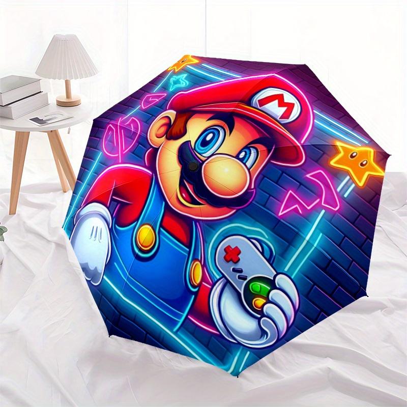 1pc Mario Gaming Automatic Folding Umbrella - Lightweight, Retractable Design with 8-Rib Durability, Perfect for Outdoor70