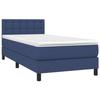 3140359 vidaXL Lit à sommier tapissier avec matelas Bleu 100x200 cm Tissu