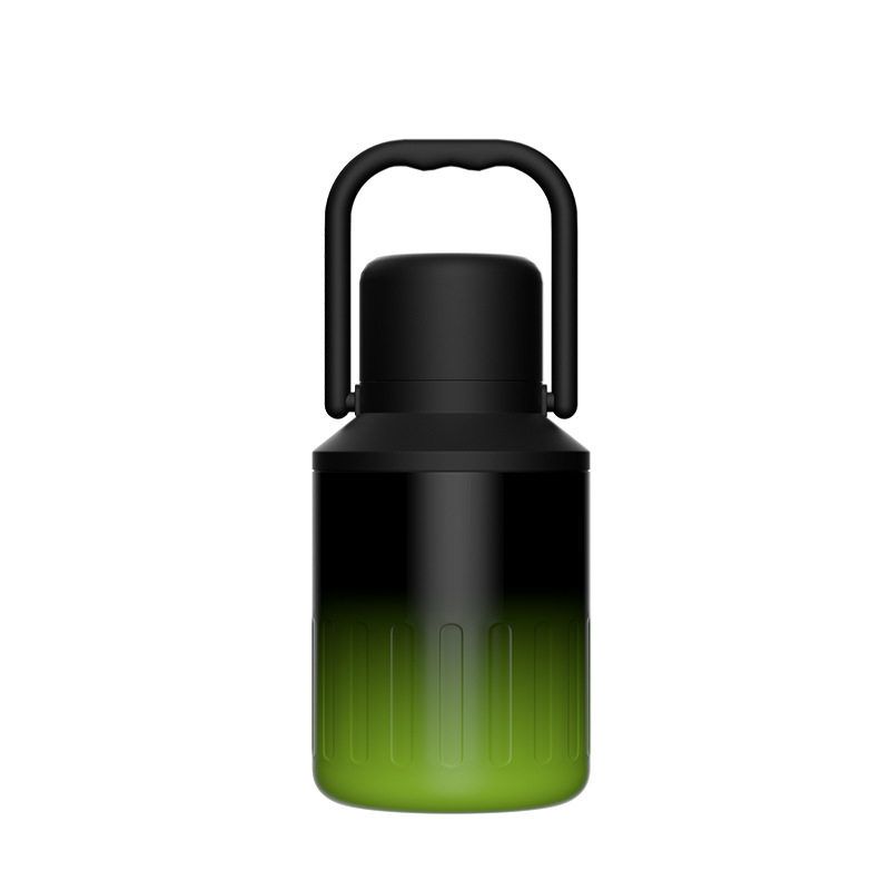 Steel Vacuum Large-Capacity Thermos Cup with High Aesthetic Value for Outdoor Sports and Fitness, Portable Water Bottle with Straw and Handle