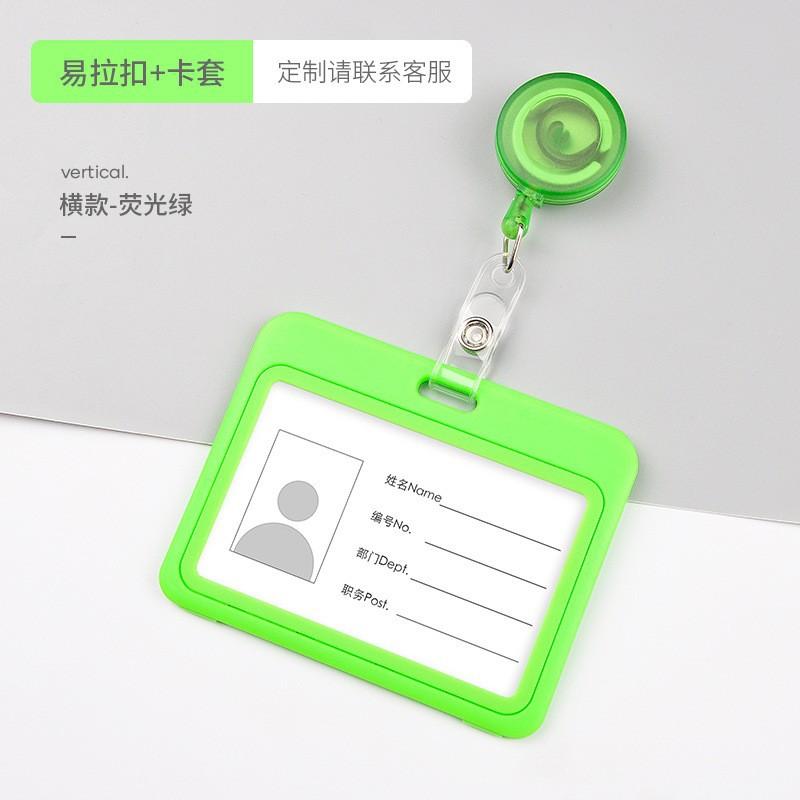 ID Name Badge Credit Card Holder Employee's Staff Work Card Cover with Retractable Badge Reel Pass Bus Card Sleeve