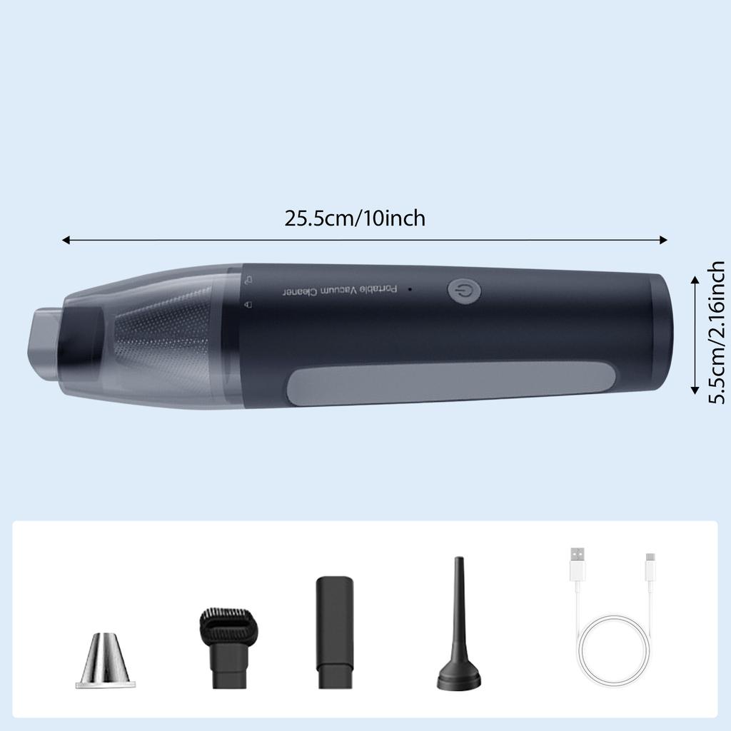 Luggable Car Vacuum Cleaner with 13000Pa Windspout Suction Wireless Lightweight Design Reaches Underlying Corners