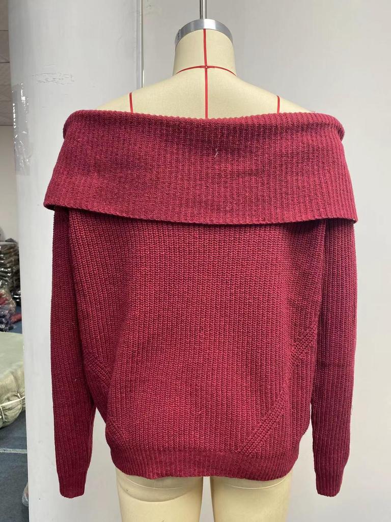 European & American Winter 2025 Women's One-Shoulder Loose Wool Sweater