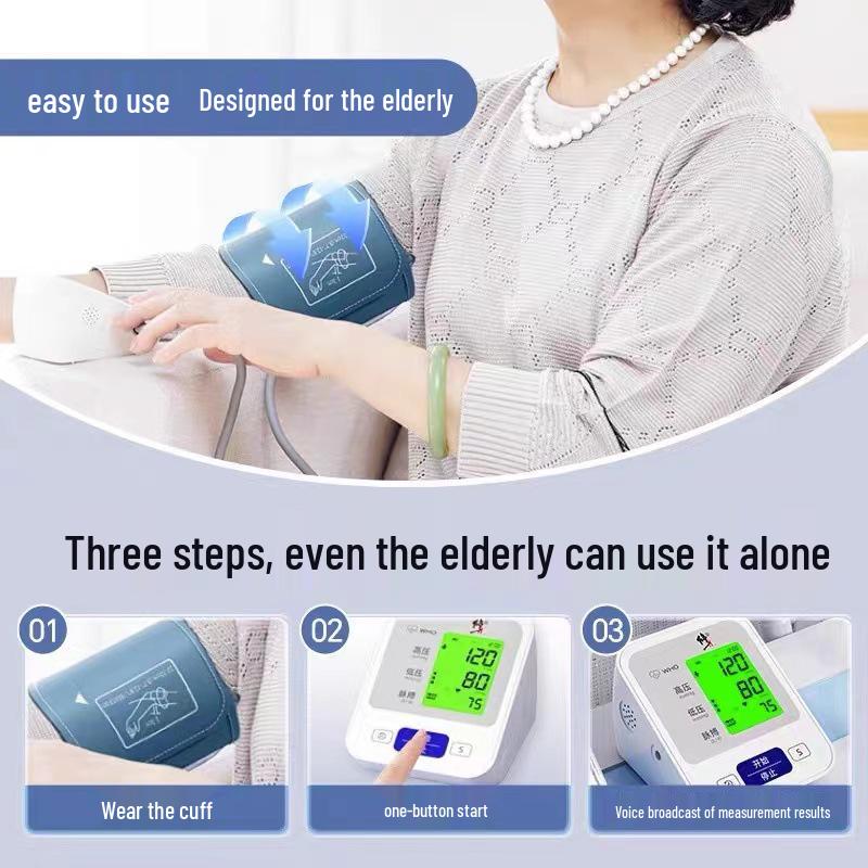 Accurate Rechargeable Arm-Type Blood Pressure Monitor for Home and Elderly Use