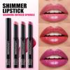 Lippenstift in 10 Farben, Perlenglitzer-Lippenstift, feuchtigkeitsspendender, nackter Lipgloss, hochpigmentiert, langanhaltend, antihaftbeschichteter Becher, samtiger Lipgloss, Geschenk zu Weihnachten