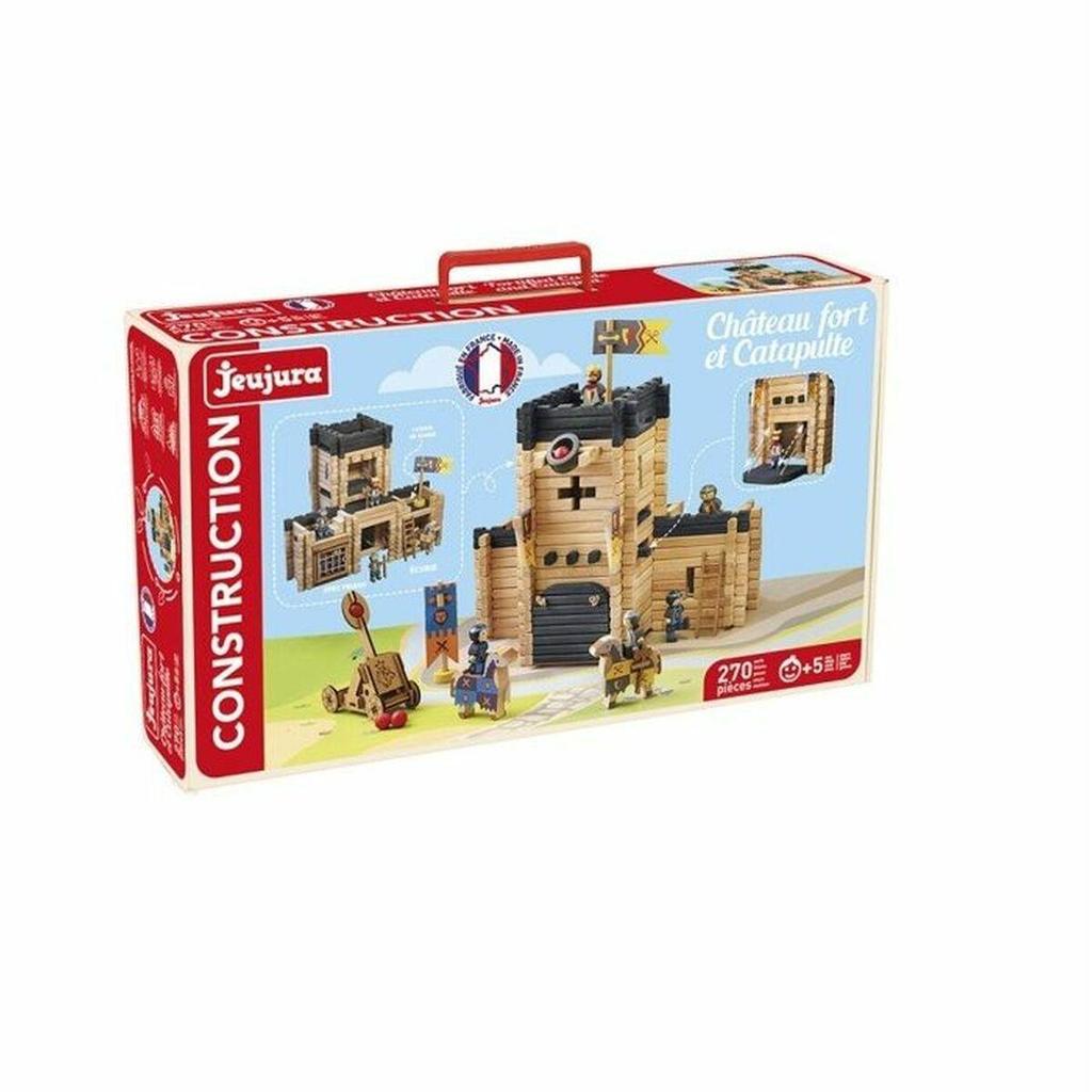 Ets-jeujura Château Fort et Catapulte Toy Constructor Set 270 pieces naturel