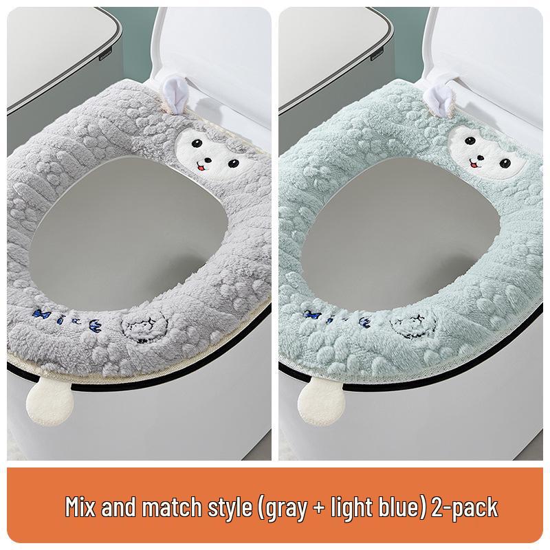 Winter Thickened Toilet Seat Cushion, Waterproof & Zippered, Universal Fit for All Seasons