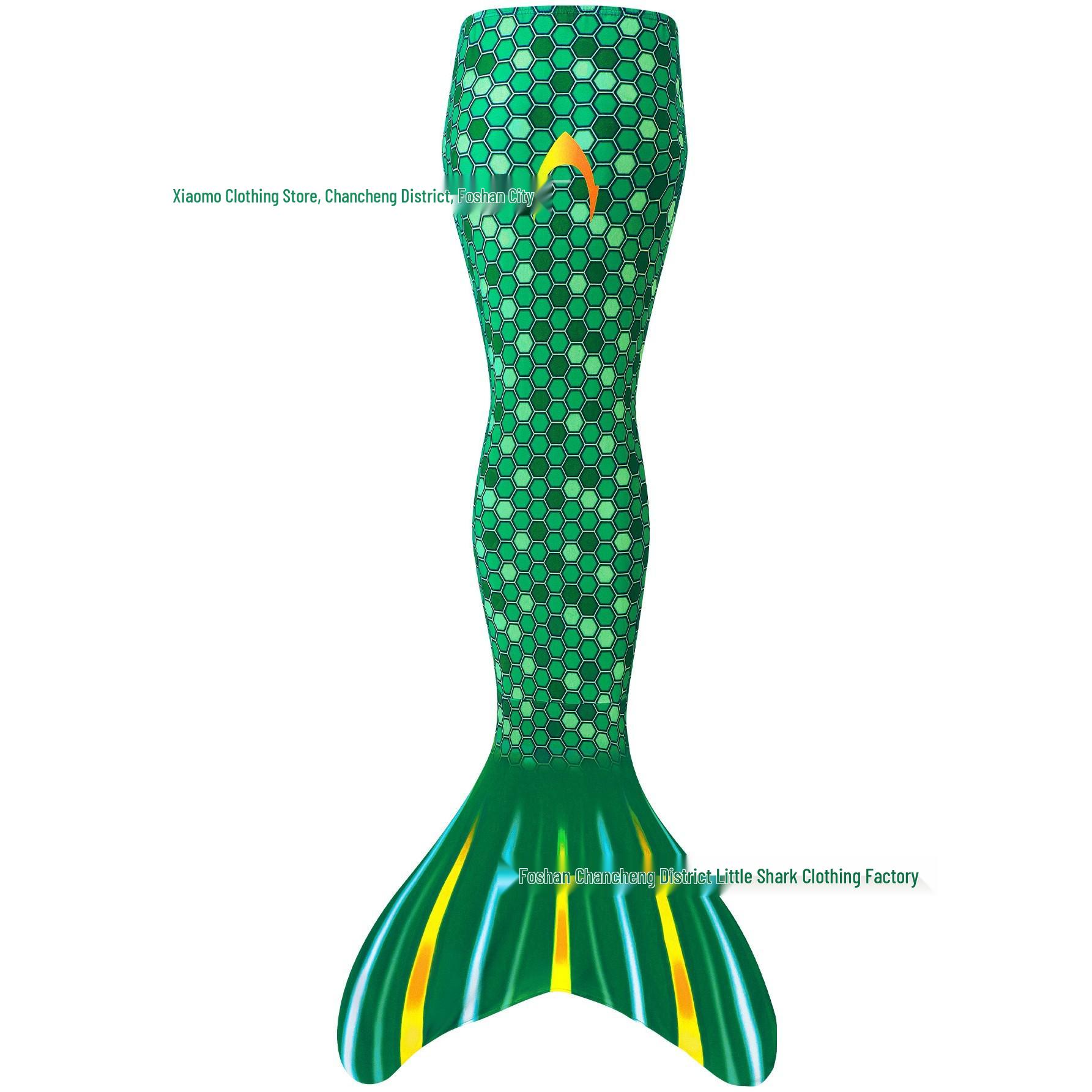 Girls  Rainbow Mermaid One-Piece Swimsuit with Fish Scales  Detachable Long Tail 150