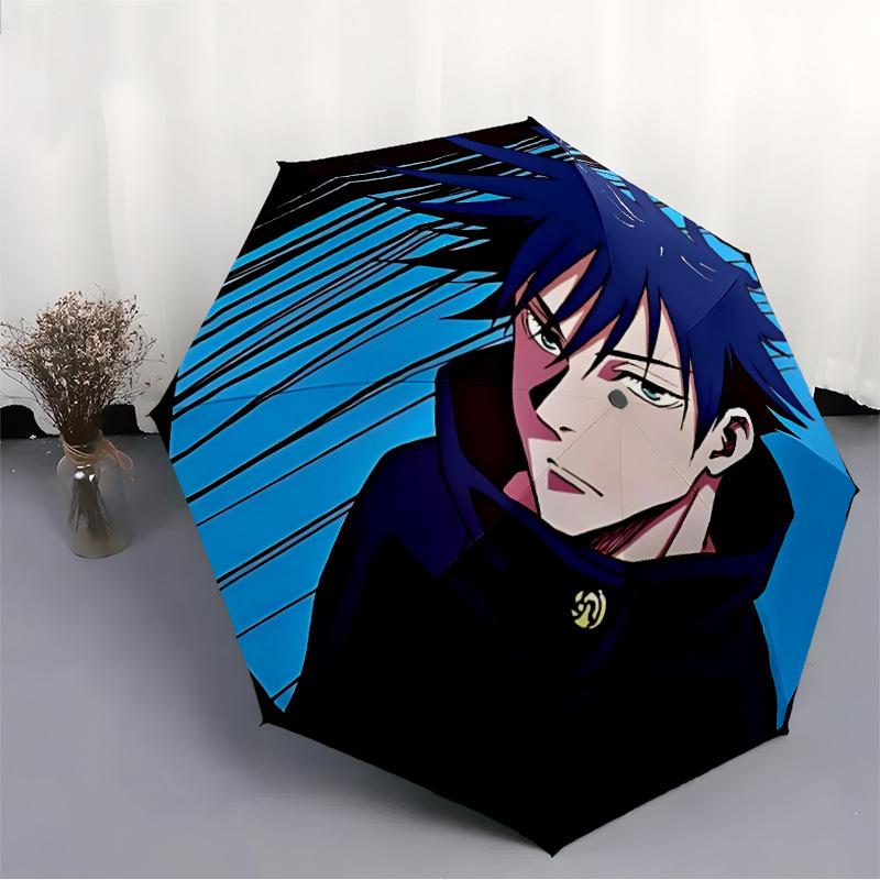 1pc Megumi Fushiguro Auto Open/close Umbrella, Portable Travel Umbrella, Everyday Use - Outdoor Accessory, Artistic Pattern, Compact Design, Fashion L