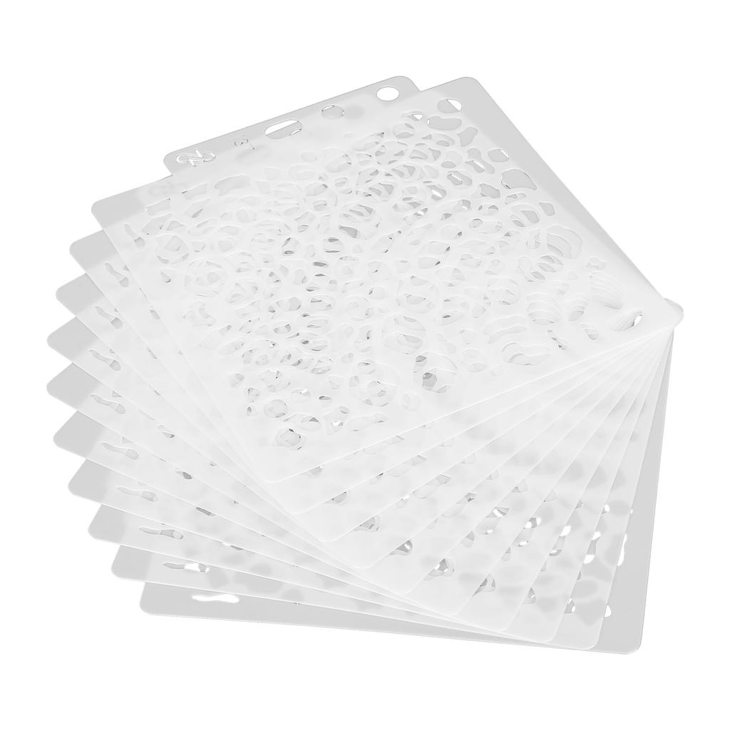 10ks šablon na vrstvení 14x12,8cm Opakovaně použitelné šablony pro embosování s dutým PET malováním S137