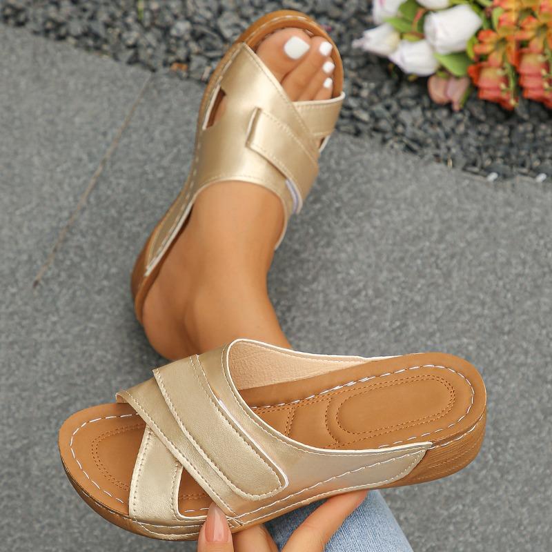 Fashion Versatile Women's Shoes 2024 Summer New Fashion Color Matching Open Toe Slippers Women's Comfortable Casual Slippers Large Size