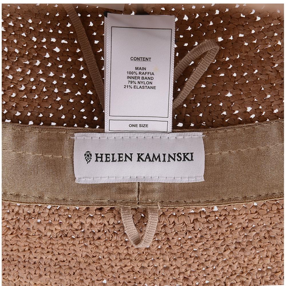 Helen Kaminski Villa 6 Nuga Tropical Metal Logo Cloche Bucket Hat Hat50136