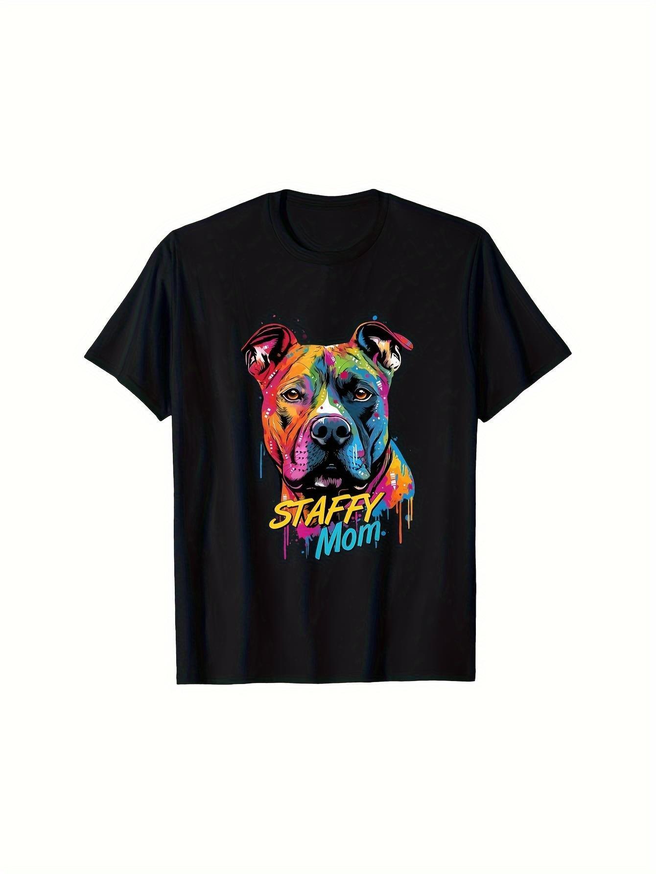 Graffiti American Staffordshire Terrier Mom Staffie Mural Art T-Shirt XXL