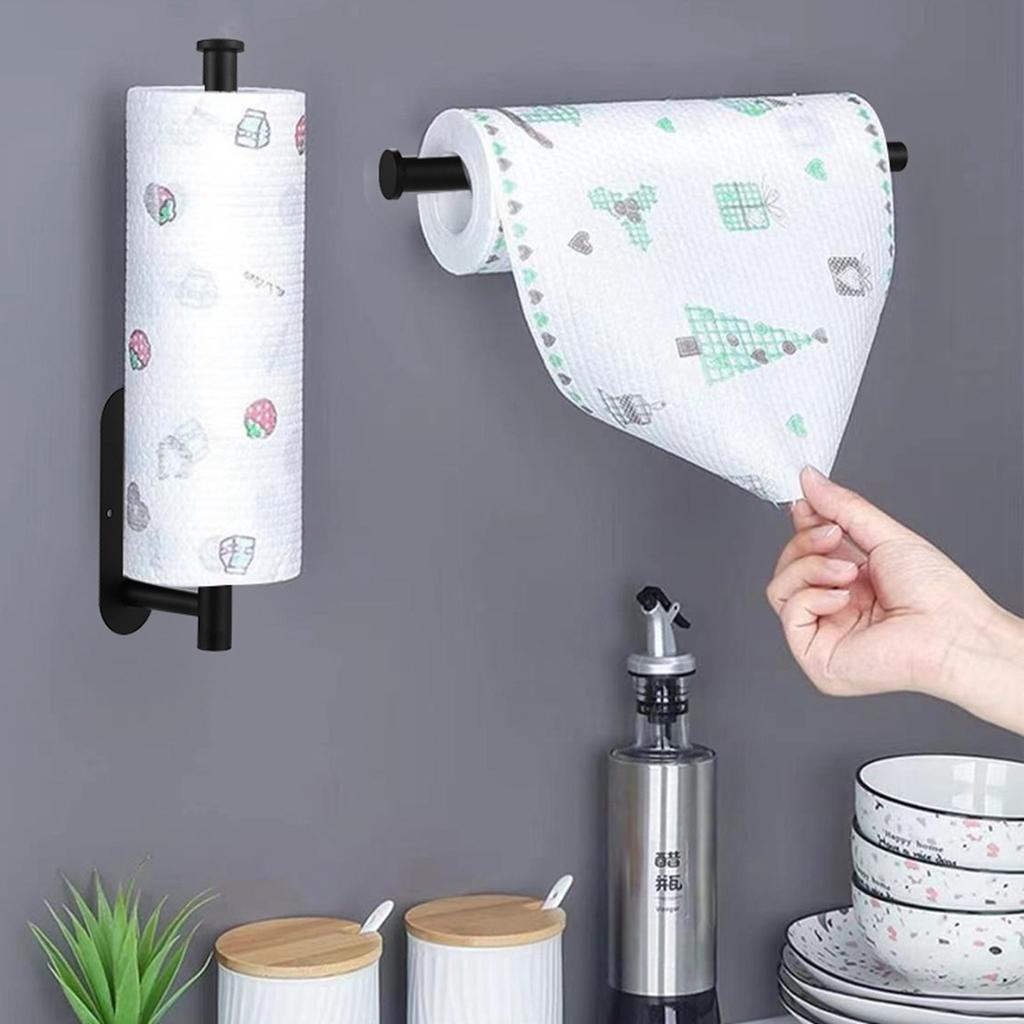 Edelstahl-Papierhandtuchhalter, selbstklebender Toilettenpapierhalter für Küche, Bad, Toilette, verlängertes Lagerregal