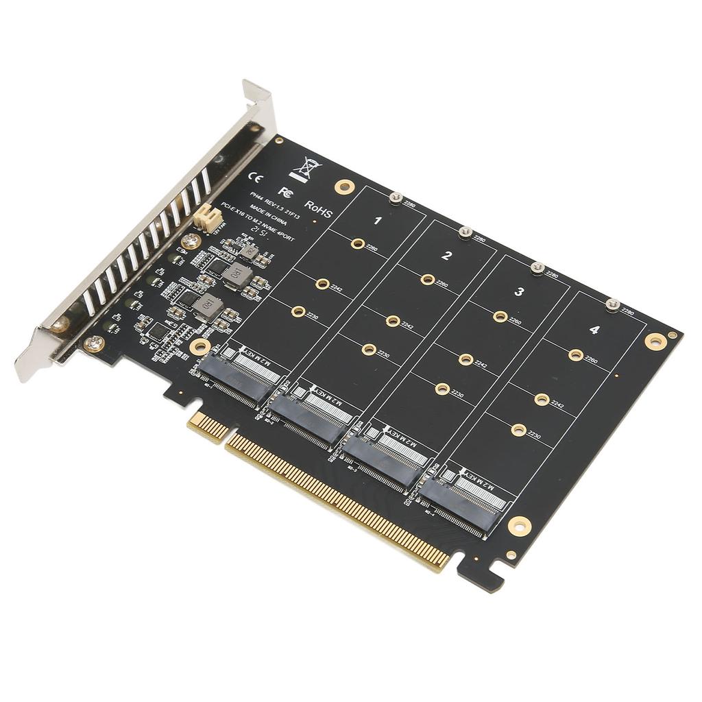 M.2 PCIE Adapter NVMe M.2 To PCIe 4.0 X16 Protocol 4 Bay SSD Transfer Expansion Card M.2 RAID X16
