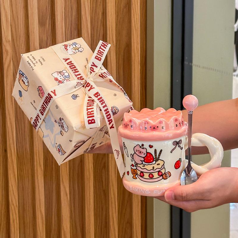 Give Girlfriends Birthday Gifts, Cute Cakes, Cat Water Cups, High-end Souvenirs, Ceramic Mugs, Practical Gift Boxes.