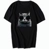 Cat Glasses Classic Graphic T Shirts Short Sleeve TShirts Summer Tees Tops Cotton New Shirts And TShirts Mens Print T Shirt