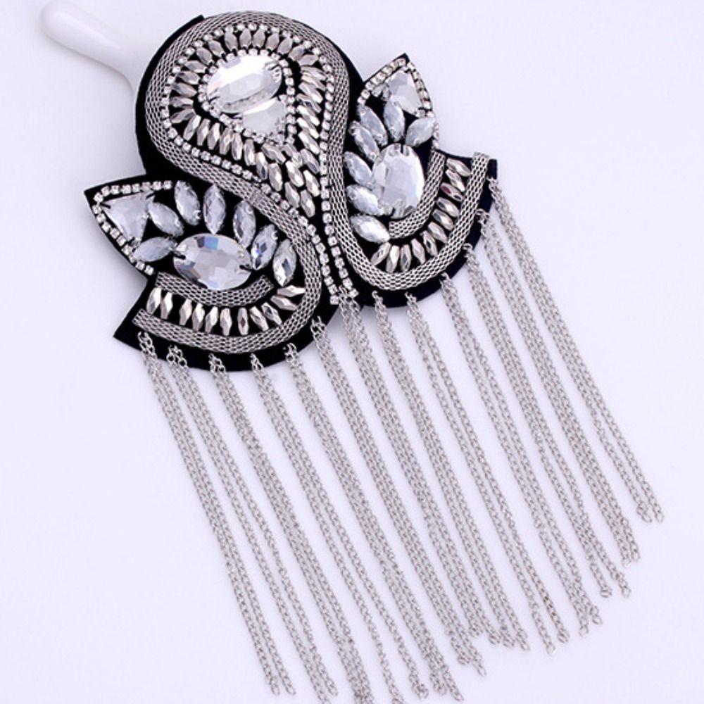 Rhinestone Fringe Shoulder Mark Brooch Shoulder Flash Jewelry Theatre Armband Cosplay
