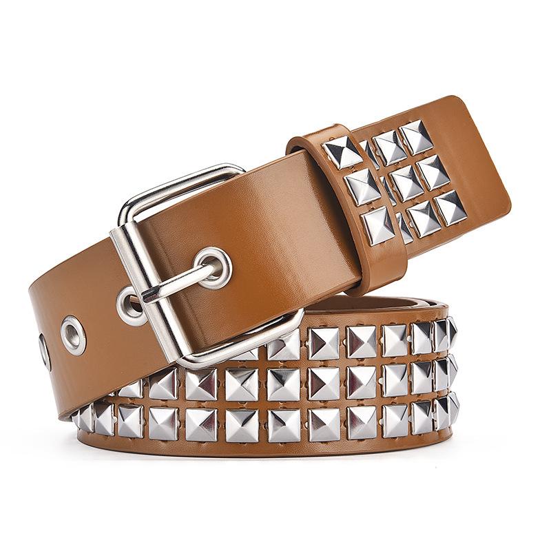 Unisex Punk Rock Y2K Rivet Belt – European & American Fashion in Heavy Metal Style