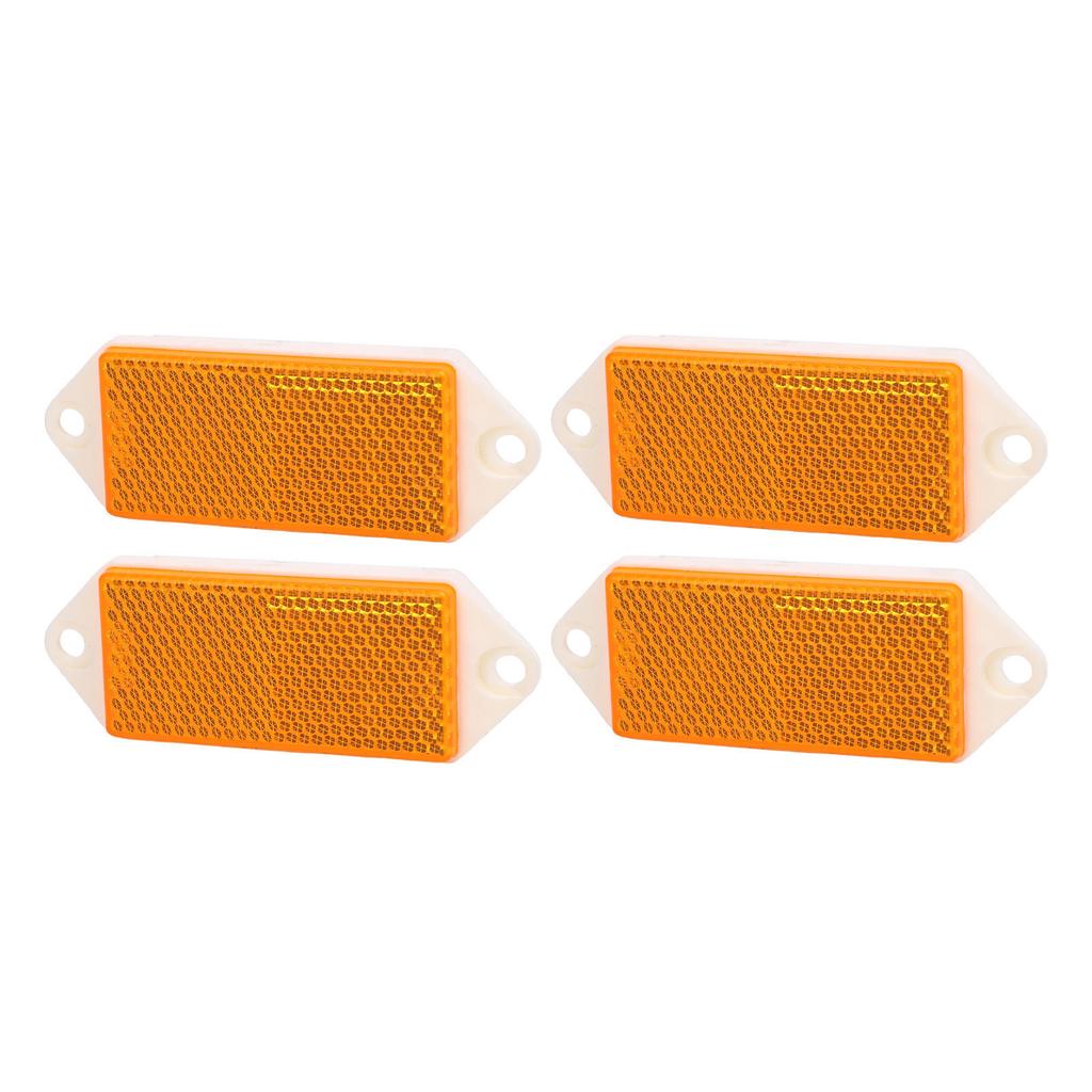 4pcs Rectangular Reflectors Screw On Plastic Enhance Traffic Safety Posts Reflectors for Trailer Truck Motorcycle Fence