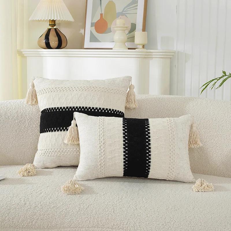 Богемная наволочка с бахромой Декоративная подушка для дивана Подушка для сиденья Автомобильная поясная наволочка Чехол для подушки сиденья для дома 45X45 30X50 СМ 30X50cm