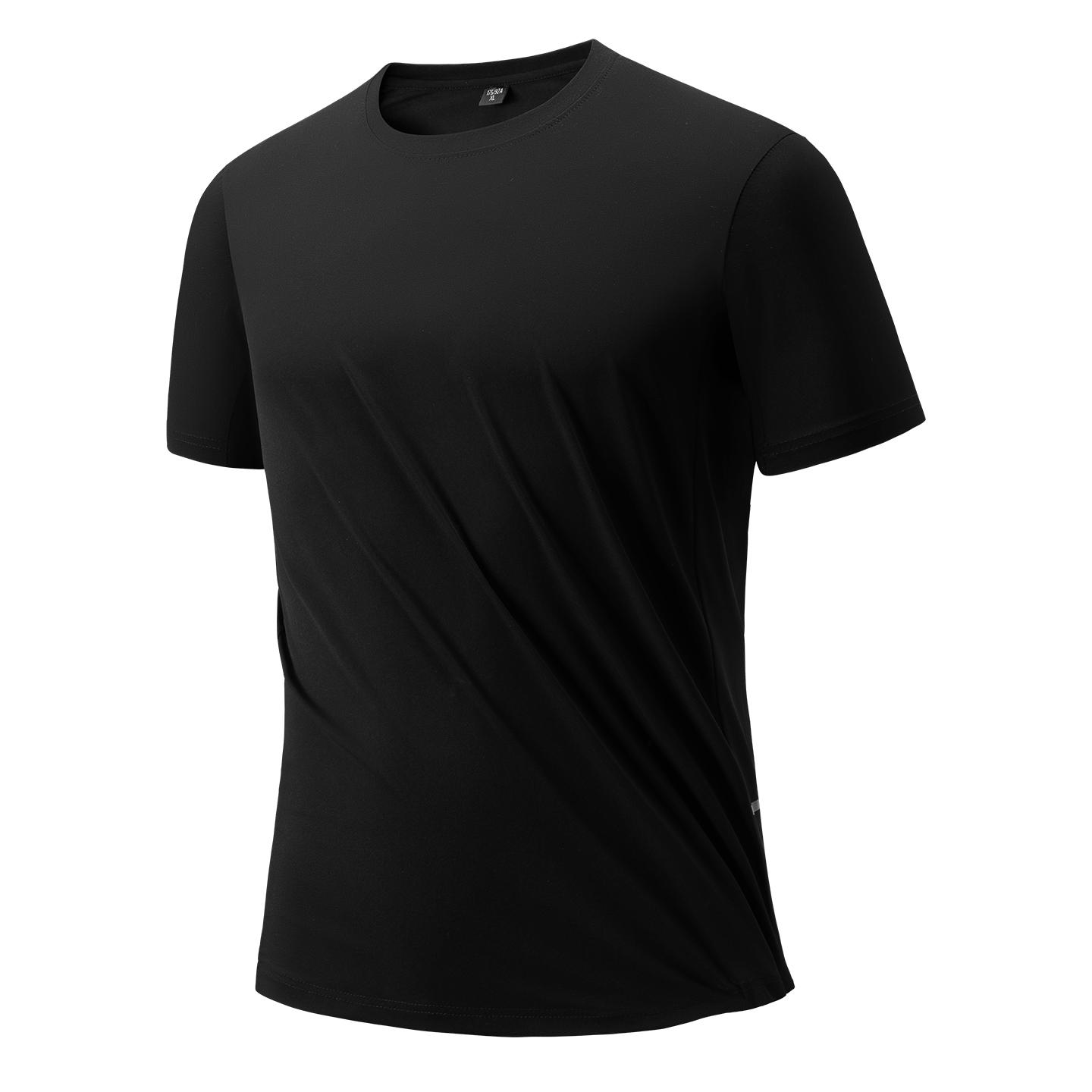 Men s Ice Silk Short-sleeved T-shirt Men s Sports Short-sleeved Quick-drying Fitness Short-sleeved T-shirt 2XL