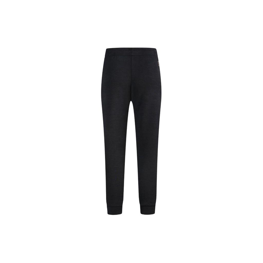 Emporio Armani EA7 Solid Drawstring Mid-Rise Knitted Sports Pants Women Bottoms Black 6LTP67-TJGEZ-1200