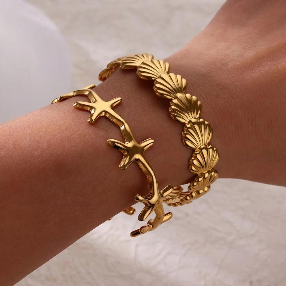 Bowknot Bangle Bracelet for Women Gold Color Stainless Steel Geometric Cuff Bangles Fashion Party Aesthetic Jewelry Gift