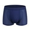Men Summer Thin Ice Silk Shorts Panties Breathable Hollow Mesh U-convex Mid-rise Solid