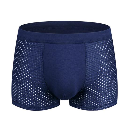 Men Summer Thin Ice Silk Shorts Panties Breathable Hollow Mesh U-convex Mid-rise Solid