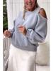 2024 Women's Casual Off-the-Shoulder Loose Fleece Sweatshirt - Autumn Long-Sleeved