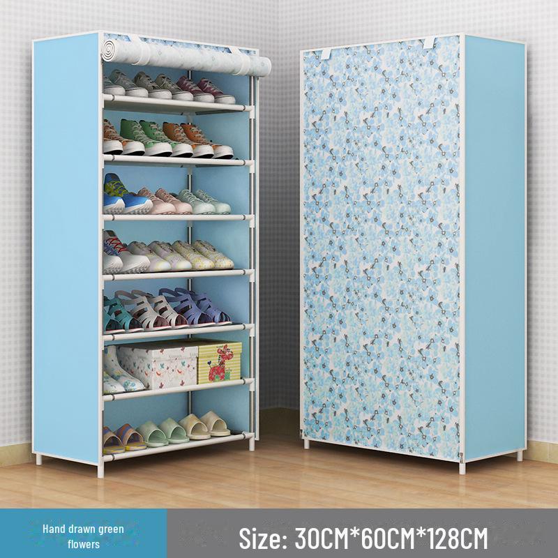 Simplified Multi-Layer Shoe Rack: Dustproof Cabinet for Home & Dormitory Storage