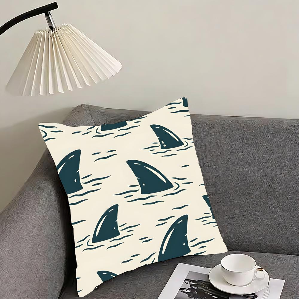 Shark Fashion Cushion Cover Pillowcase Ultra Soft Skin Friendly Fabric Cloud Like Comfort  Concealed Zipper