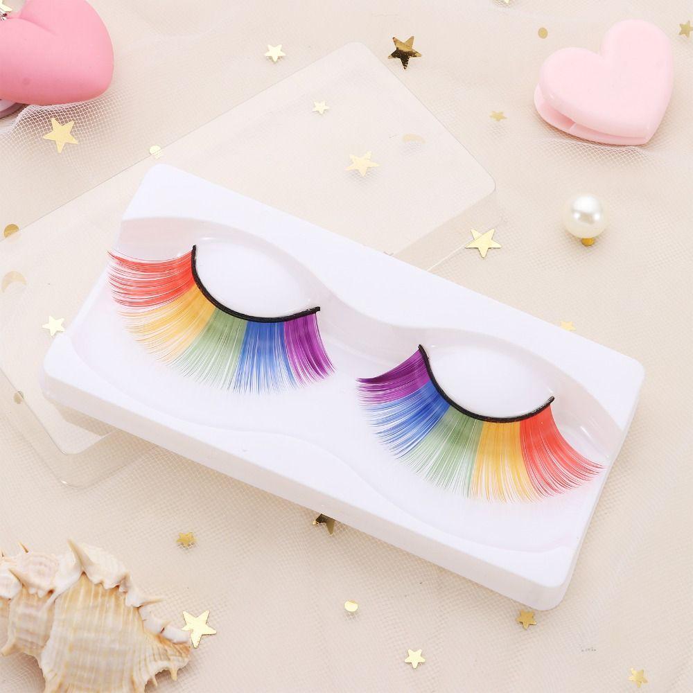 Fluffy Colored Lashes Natural Look Eyelashes Fake Eyelashes  for Christmas Cosplay Costume