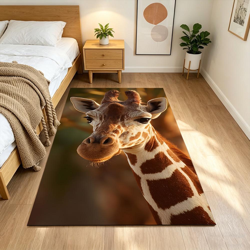 Jungle Giraffe Adventure Non-Slip Home Carpet Design for Office Decor Living Room Bedroom Gift