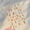 Crystal White Flower Leaves Petal Wet garden Spring Charming Elegant 5D Nail Art Stickers Rhinestone Adhesive Manicure Decals