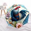 1pc Rooster Decor Automatic Folding Umbrella - Portable Collapsible Design, 8-Rib Iron Frame, Durable Fabric yy251125205