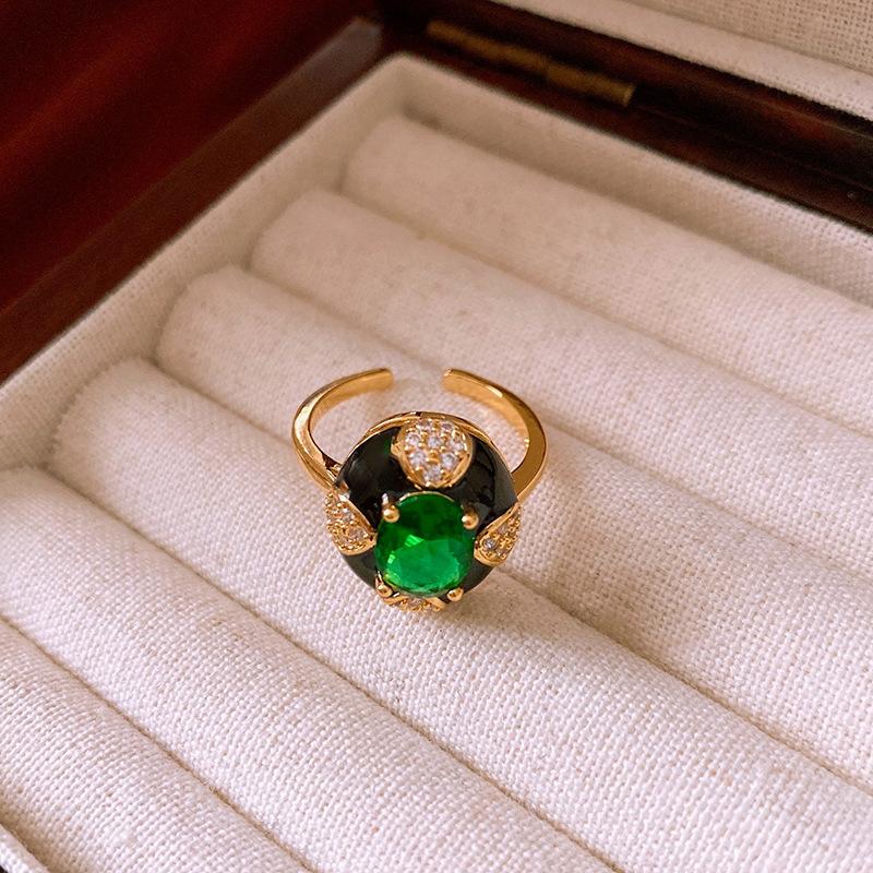 Vintage Palast Blumenring Diamantstil Leichter Luxus Premium Zeigefinger Schmuck