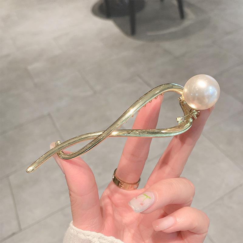 1 pezzo di fermagli per capelli a farfalla in metallo coreano con perle, forcine per capelli, moda, dolce, fermaglio per coda di cavallo, fermagli per capelli, copricapo, accessorio per capelli da donna
