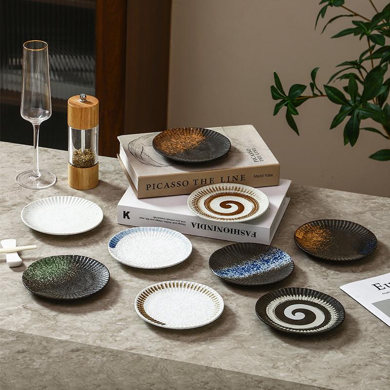 Japanese ceramic plate, Japanese grilled meat, side dishes, snack commercial disc 5-inch chrysanthemum plate, cake dessert