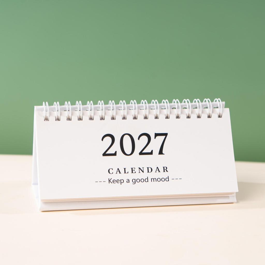 2027 Simple & Fresh Desktop Planner Notebook - English Version