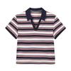 Li Ning Gestreiftes Minimalistisches Vielseitiges Lässiges Kurzarm-Polohemd Damen Oberteile APLW368-5