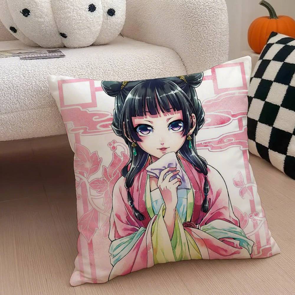 The Apothecary Diaries maomao Pillow Case Anti-dustmite Pillowcase Invisible zipper silky short plush Sofa cushion cover