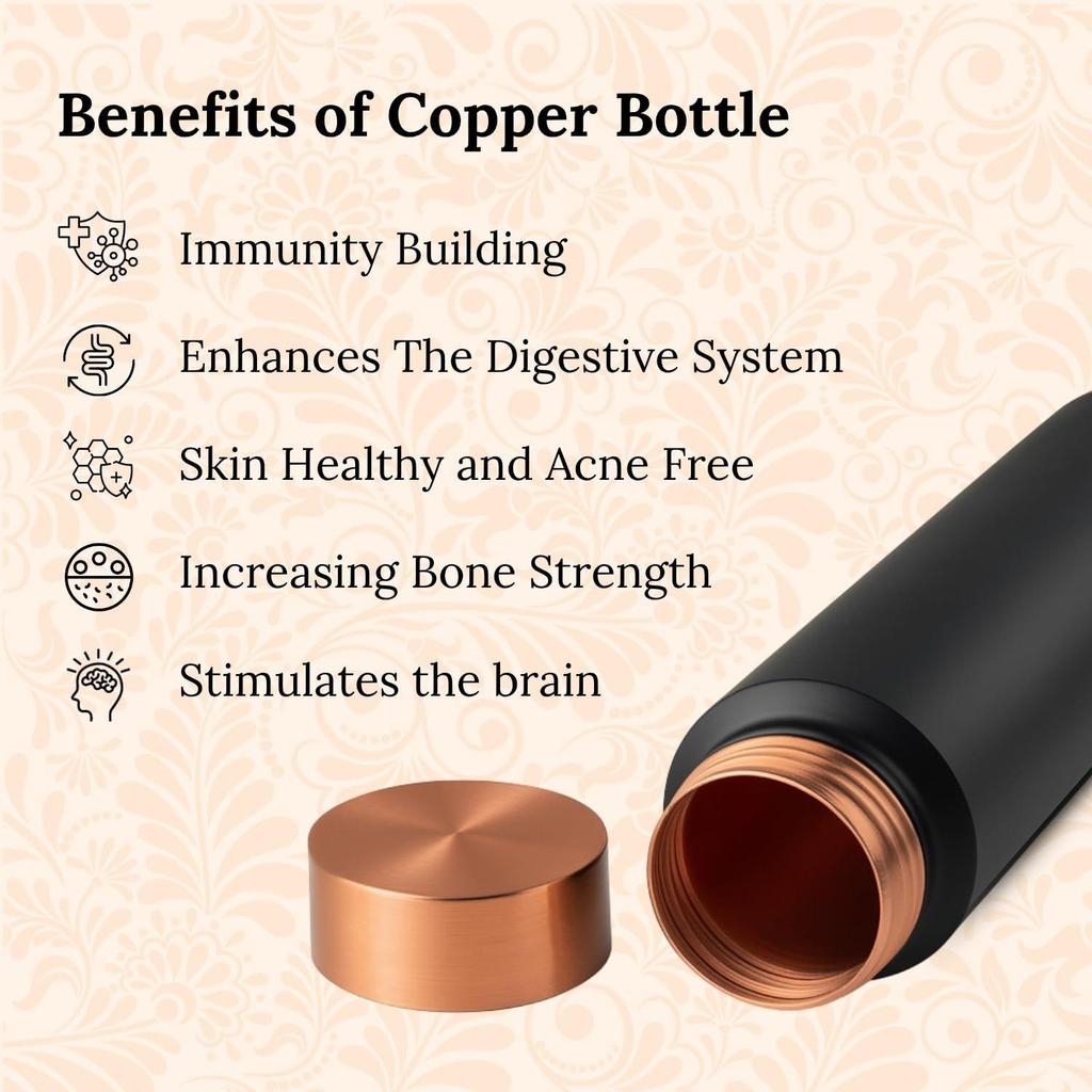 Pure Copper Water Bottle (1 Litre) | Leakproof | Pure Copper Water Bottle | Tamba Bottles | Authentic Copper Bottle | Durable Copper Bottle
