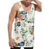 Men's Summer Print Hawaiian Style Vacation and Casual Summer Slim Print Personality Sleeveless Vest