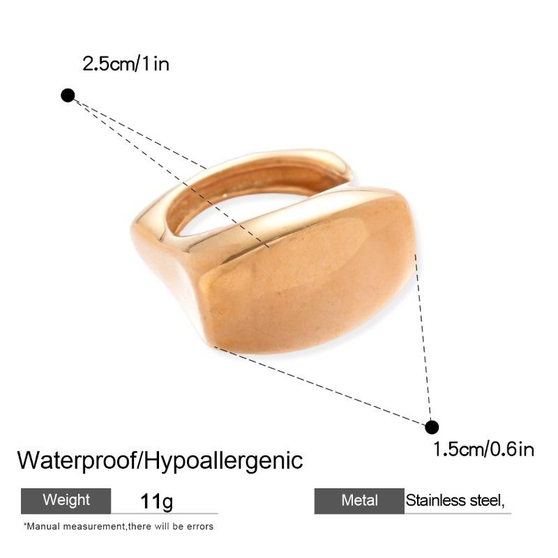 

Кольцо из нержавеющей стали, неправильной овальной формы, роскошное, с высоким чувством стиля, нишевое, преувеличенное, ювелирное изделие