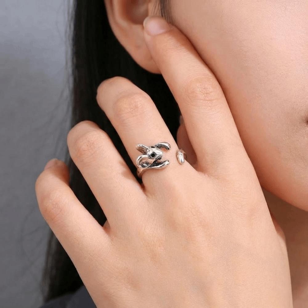 Funny Retro Mouse Ring Silver Animal Ring Fashion Adjustable Ring  Party