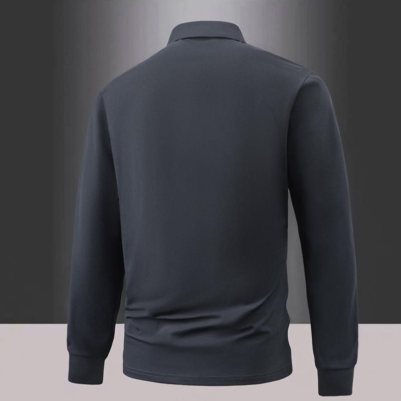 Autumn Men'S Polo Shirts Casual Long Sleeve Men'S Solid Color Business Shirts Fashion Spring Streetwear Polo Collar T Shirt Men