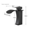 Bakicth Wasserfall Waschbecken Armatur Schwarz Armaturen Messing Badezimmer Armaturen Warm&Kalt Wasser Mischer Waschtischarmatur Standmontage Waschbecken Armaturen