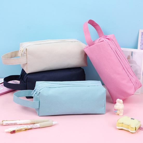 DYS Pencil Case, with Easy Grip Handle Design, Large Capacity Pen Durable Oxford Pouch, for Kids Art School Supplies Stationery