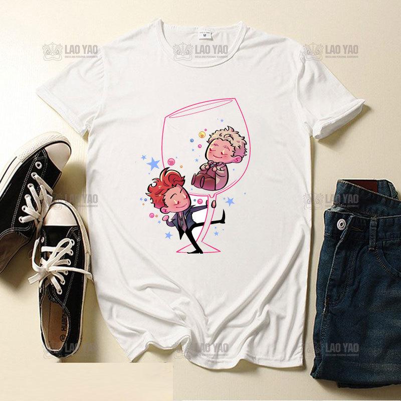 Good Omens Graphic T-Shirt Men Aziraphale Ineffable Go David Tennant Angel Amazing Woman Tees Short Sleeve T Shirt Original